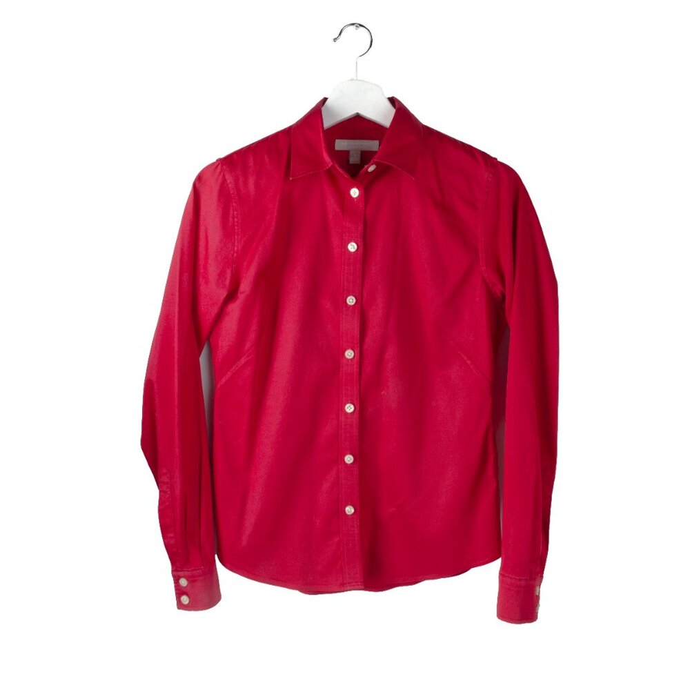 BANANA REPUBLIC Womens Shirt Button Front Fitted Red 4